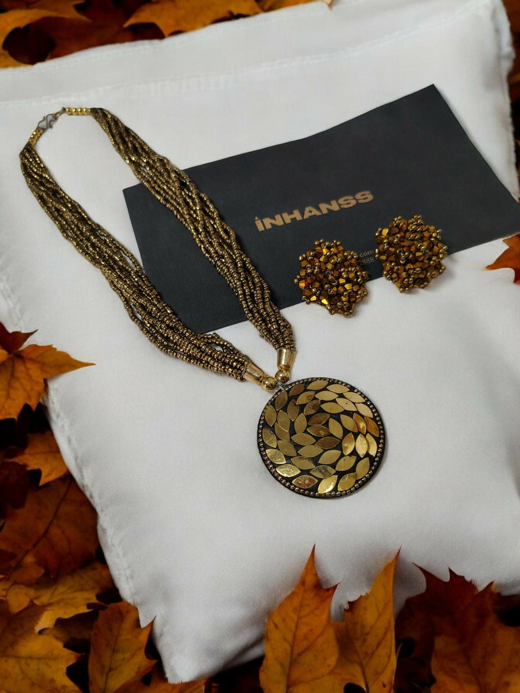 Inhanns All-Day Statement Beaded Necklace Set - Gold