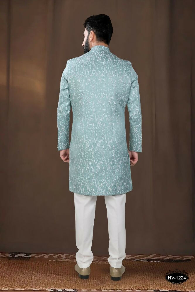 Joban Fashion Men's Green Woven Jacquard Kurta with Pyjama