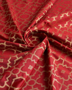 Joban Fashion Red Woven Design Lichi Silk Kanchipuram Saree