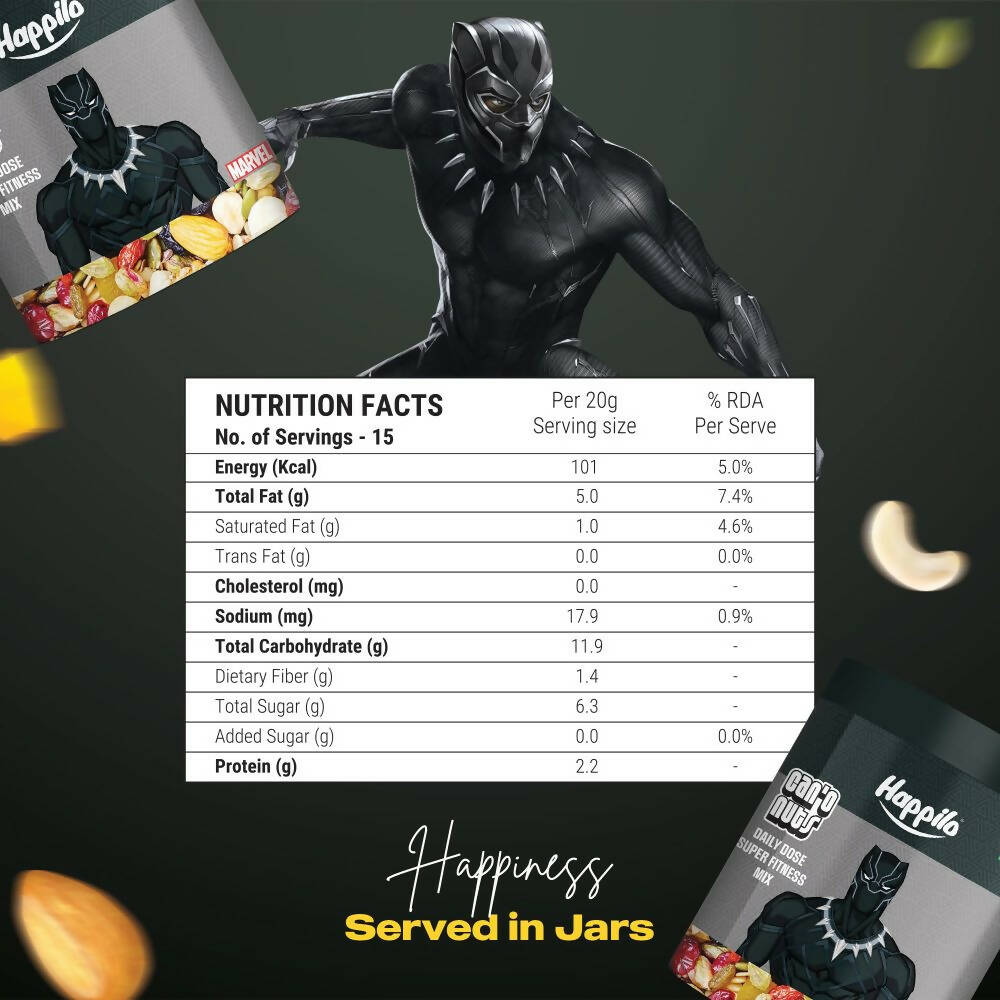 Happilo Daily Dose Super Fitness Mix-Marvel Black Panther Edition - Distacart