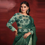 Sea Green Banarasi Crush Silk Sequence Thread & Stone Work/ Texture Pallu Saree - Mohmanthan Kimiya - Distacart