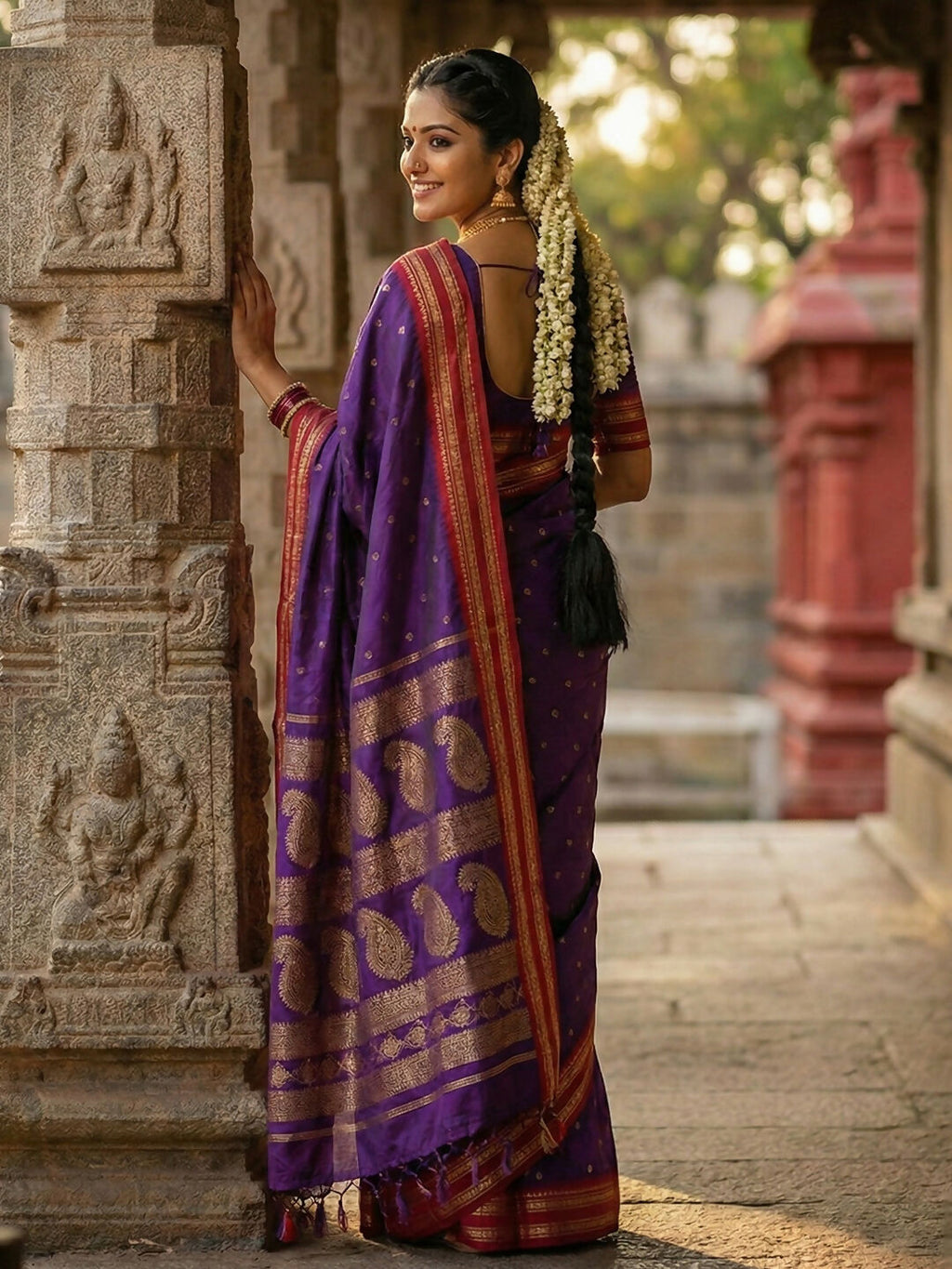 Shree Shyam Fashion Purple Cotton Saree - Distacart