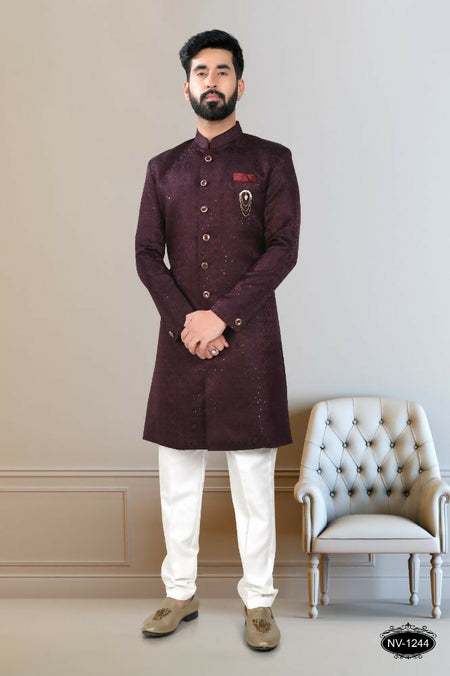 Joban Fashion Men's Wine TR Kurta with Pyjama