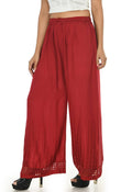 Mominos Fashion Moeza Reyon Cotton Maroon Color Cut Work Palazzo