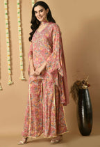 Joban Fashion Rose Gold Chinnon Kurta Set
