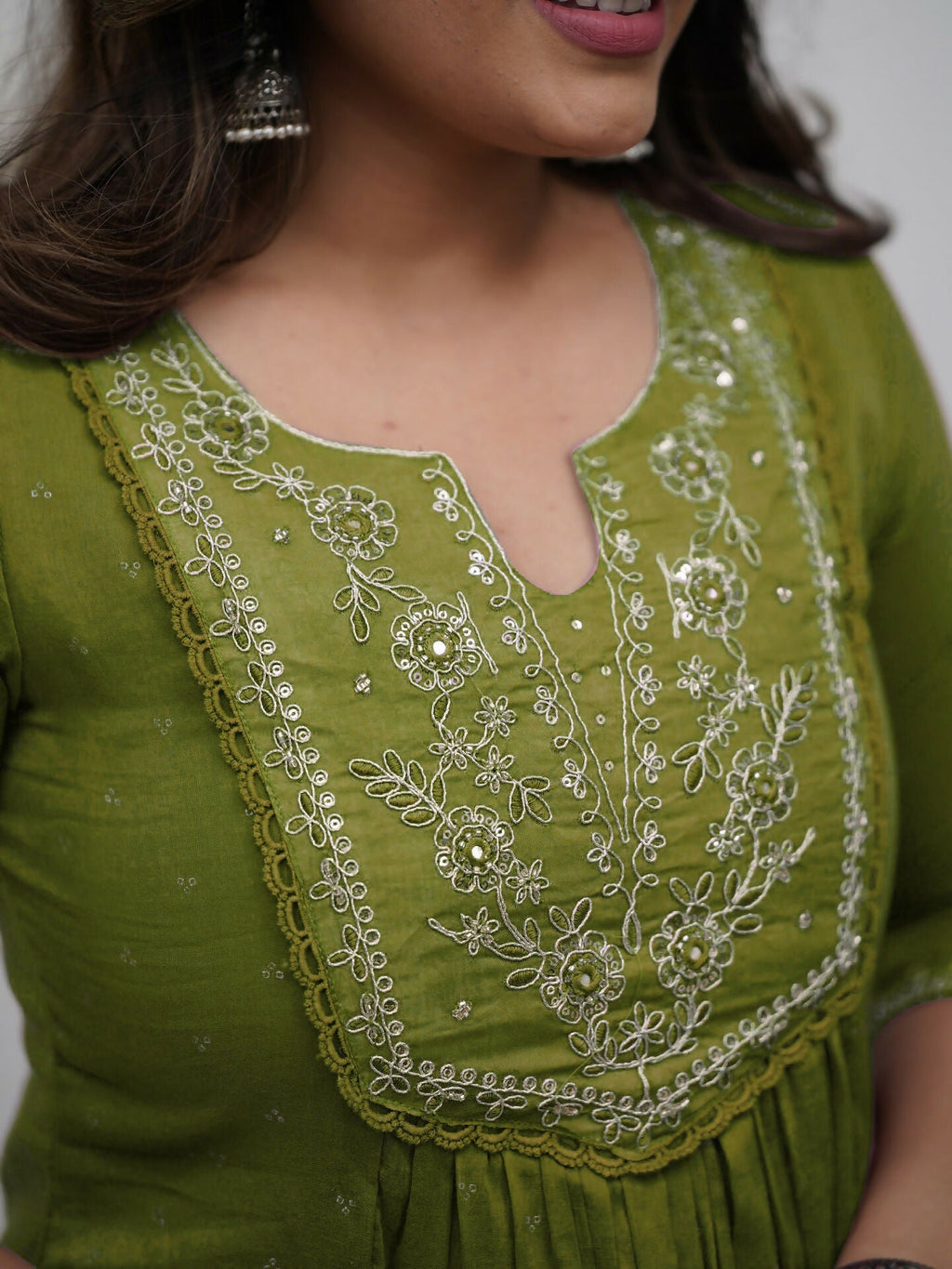 The52 Women's Beautiful Cotton Fabric Embroidery Work Straight Kurta Pant and Dupatta Set - Distacart