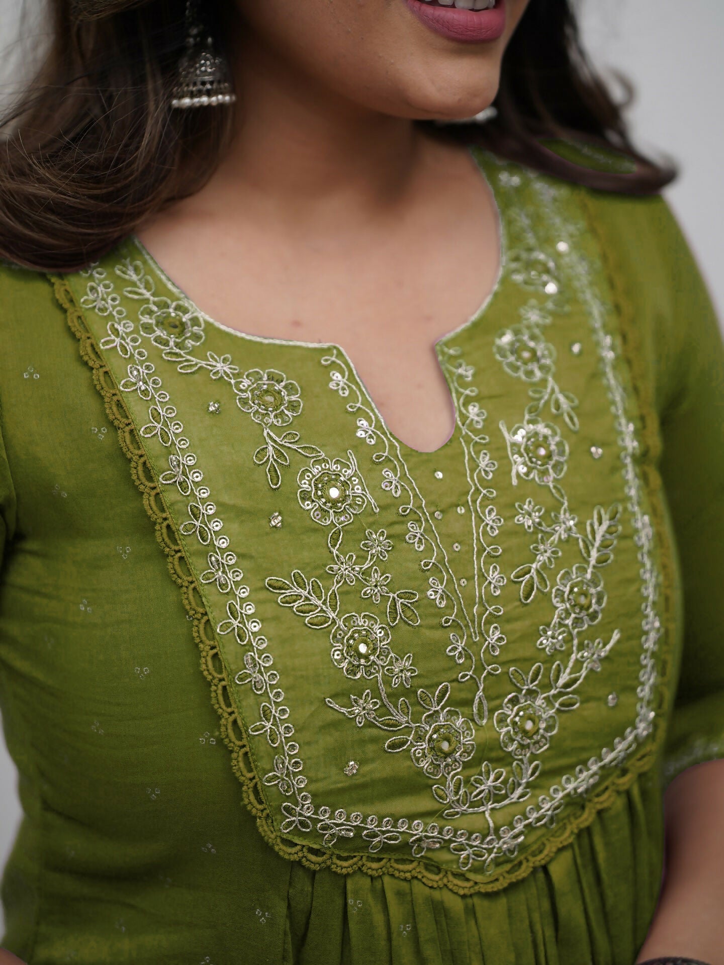 The52 Women's Beautiful Cotton Fabric Embroidery Work Straight Kurta Pant and Dupatta Set - Distacart