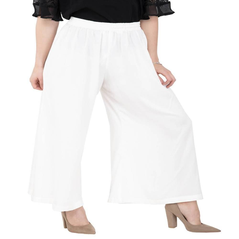 Lagi Women's White Solid Palazzo (PLZ04F)
