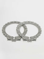 NVR Women's Set of 2 Silver-Toned German Silve Oxidised Elephant Design Handcrafted Bangles - Distacart