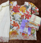 Aarshi Fashions White Floral Print Full Stitched Palazzo Suits