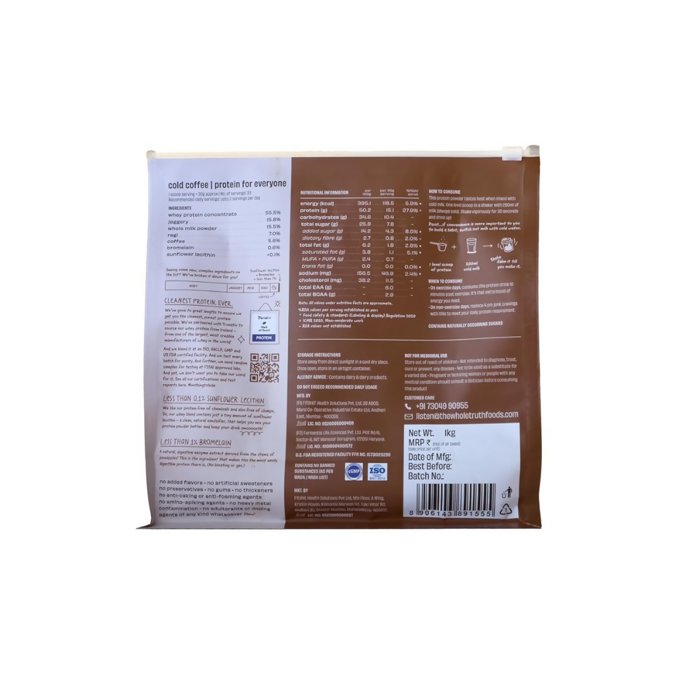 The Whole Truth 15g Protein/Scoop - Cold Coffee - Distacart