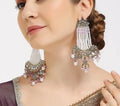 Jewel City Victorian Pearl Tassel Earrings - Vintage-Inspired Silver Chandelier Earrings for Wedding & Festive Wear - Distacart