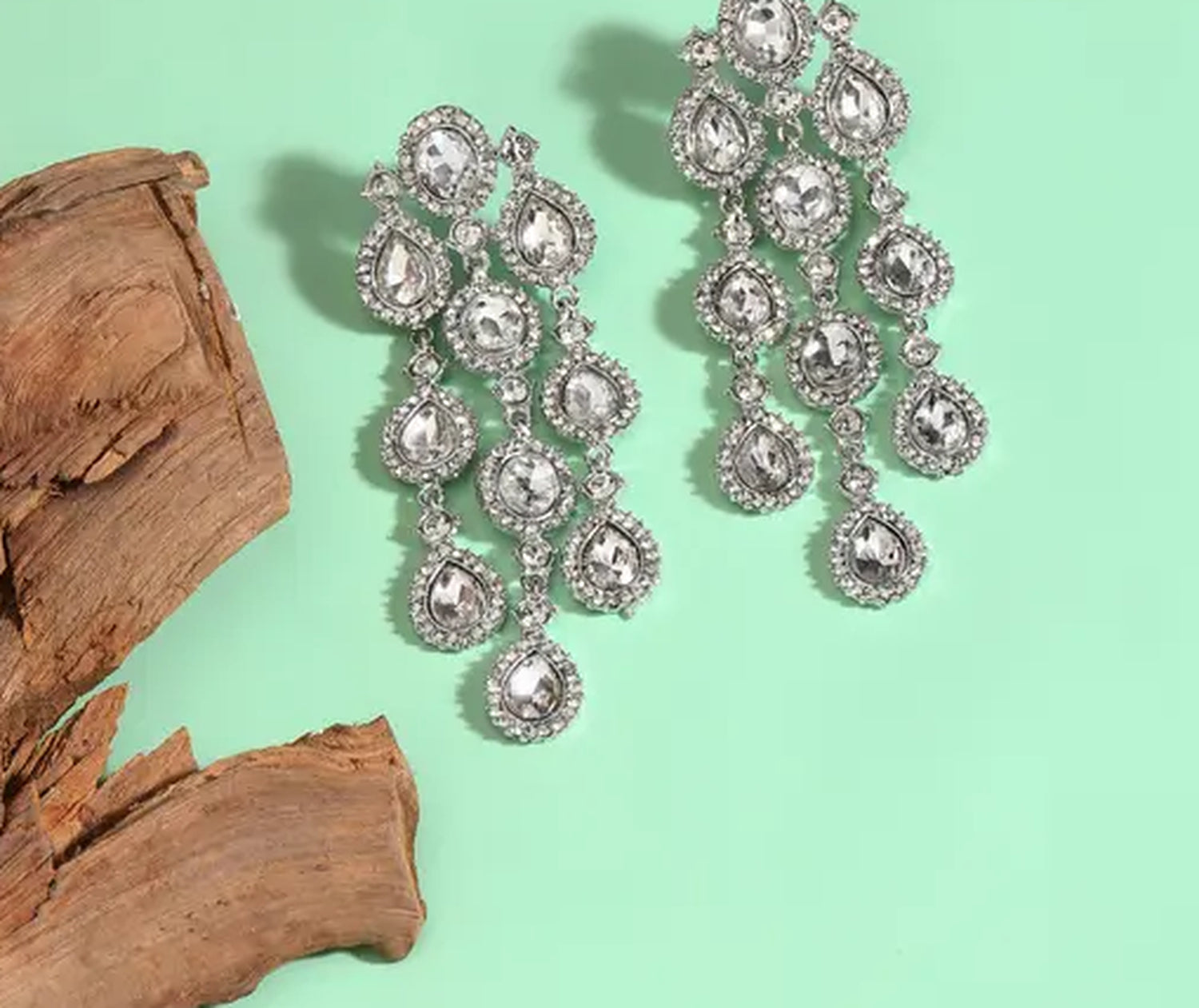 Jewel City Luxurious LCT Gold Cascade Earrings - Crystal-Embellished Statement Earrings for Wedding & Festival Glamour - Distacart