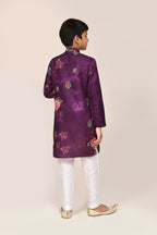 Joban Fashion Art Silk Purple Kurta With Straight Fit Pant