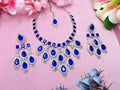 Jewel City Teardrop Bridal Necklace Set with Earrings & Maang Tikka - Ethnic Wedding Jewelry for Brides & Parties
