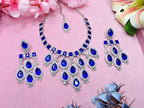 Jewel City Teardrop Bridal Necklace Set with Earrings & Maang Tikka - Ethnic Wedding Jewelry for Brides & Parties