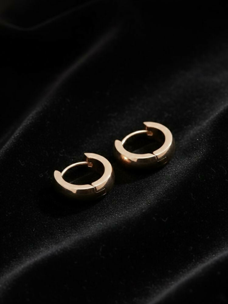 NVR Men's Rose Gold Plated Hoop Earrings - Distacart