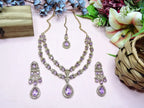 Jewel City Teardrop Bridal Necklace Set with Earrings & Maang Tikka - Ethnic Wedding Jewelry for Brides & Parties