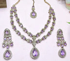 Jewel City Teardrop Bridal Necklace Set with Earrings & Maang Tikka - Ethnic Wedding Jewelry for Brides & Parties