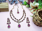 Jewel City Teardrop Bridal Necklace Set with Earrings & Maang Tikka - Ethnic Wedding Jewelry for Brides & Parties