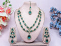 Jewel City Teardrop Bridal Necklace Set with Earrings & Maang Tikka - Ethnic Wedding Jewelry for Brides & Parties