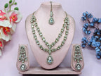 Jewel City Teardrop Bridal Necklace Set with Earrings & Maang Tikka - Ethnic Wedding Jewelry for Brides & Parties