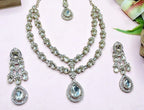 Jewel City Teardrop Bridal Necklace Set with Earrings & Maang Tikka - Ethnic Wedding Jewelry for Brides & Parties