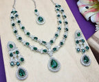 Jewel City Teardrop Bridal Necklace Set with Earrings & Maang Tikka - Ethnic Wedding Jewelry for Brides & Parties