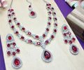 Jewel City Teardrop Bridal Necklace Set with Earrings & Maang Tikka - Ethnic Wedding Jewelry for Brides & Parties