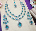 Jewel City Teardrop Bridal Necklace Set with Earrings & Maang Tikka - Ethnic Wedding Jewelry for Brides & Parties