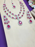 Jewel City Teardrop Bridal Necklace Set with Earrings & Maang Tikka - Ethnic Wedding Jewelry for Brides & Parties