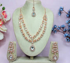 Jewel City Teardrop Bridal Necklace Set with Earrings & Maang Tikka - Ethnic Wedding Jewelry for Brides & Parties