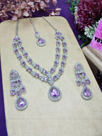 Jewel City Teardrop Bridal Necklace Set with Earrings & Maang Tikka - Ethnic Wedding Jewelry for Brides & Parties
