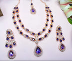Jewel City Teardrop Bridal Necklace Set with Earrings & Maang Tikka - Ethnic Wedding Jewelry for Brides & Parties
