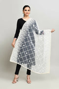 Joban Fashion White Cotton Embroidery Work Pakistani Karanchi Dupatta