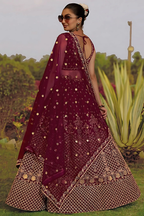 Lehenga Mart Designer Wedding Lehenga Choli For Women - Maroon