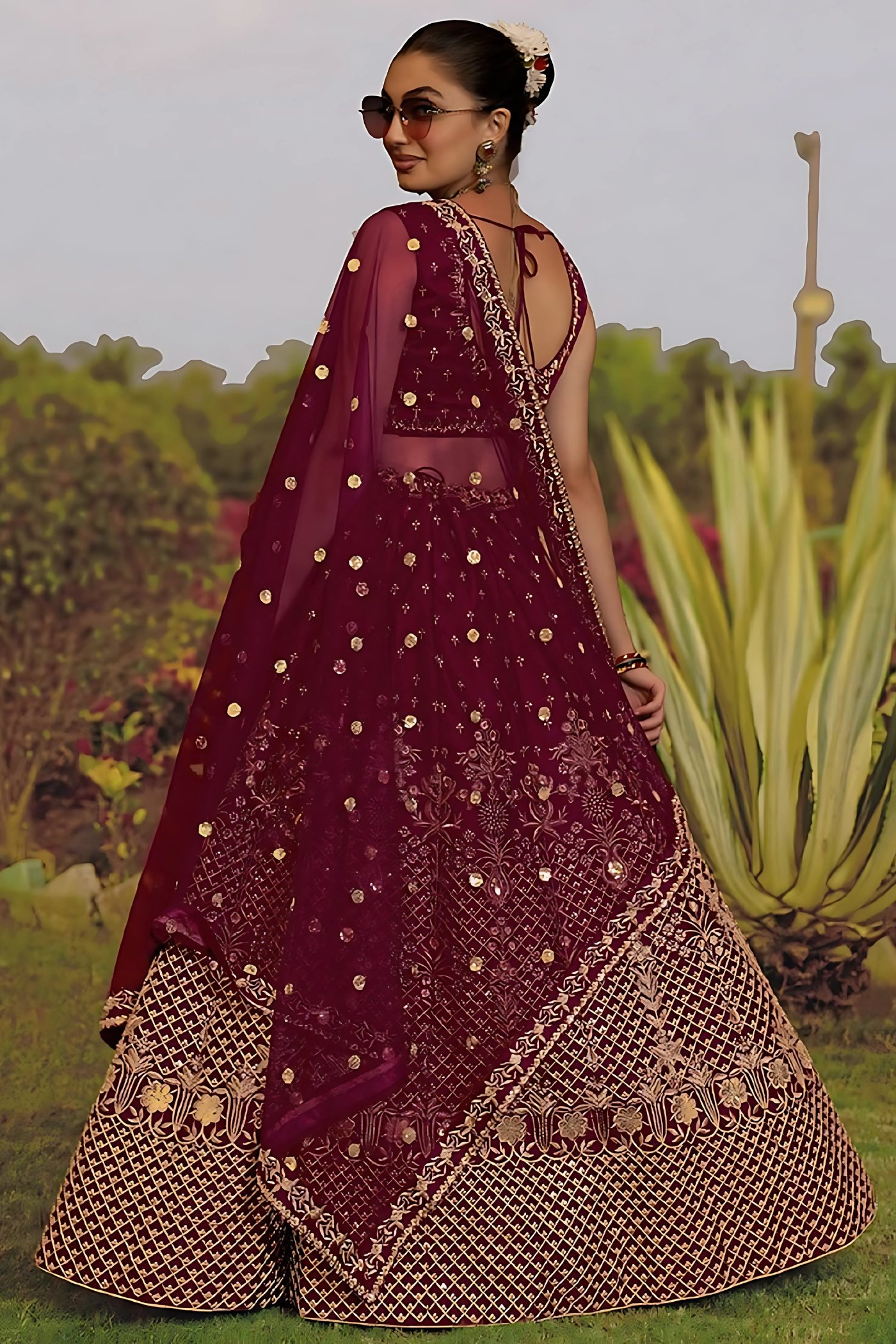 Lehenga Mart Designer Wedding Lehenga Choli For Women - Maroon