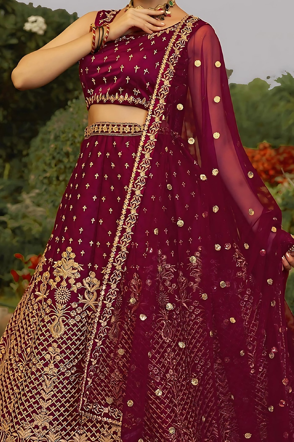 Lehenga Mart Designer Wedding Lehenga Choli For Women - Maroon