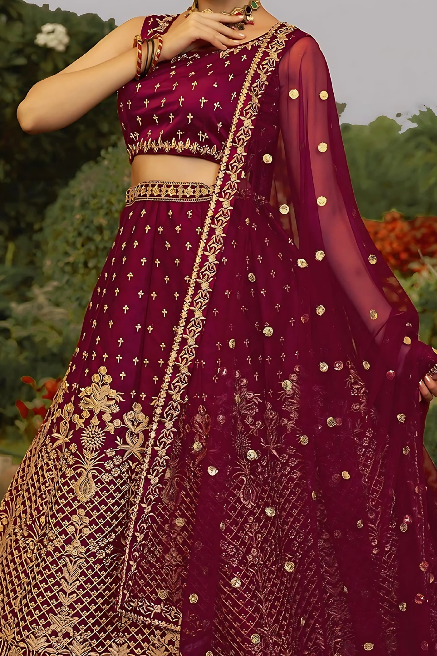 Lehenga Mart Designer Wedding Lehenga Choli For Women - Maroon