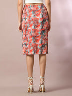 Myshka Women's Multi Printed Knee Length Party Embellished Skirts