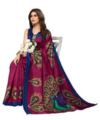 Vamika purple Printed Art Silk Saree
