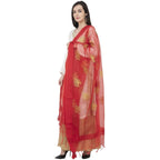 A R SILK TISSUE ZARI EMB. Fancy Dupatta Mehroon Color Dupatta or Chunni