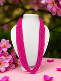 Inhanns Rangsaaz 20-Layer Luxe Long Beaded Only Necklace - Pink Only Necklace