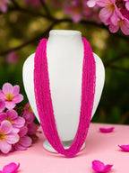 Inhanns Rangsaaz 20-Layer Luxe Long Beaded Only Necklace - Pink Only Necklace