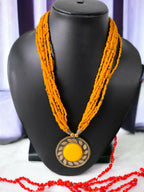 Inhanns Everyday Statement Beaded Pendant Necklace - Yellow
