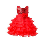 Asmaani Baby Girl's Red Color Satin Knee Length Frock (AS-DRESS-22068)
