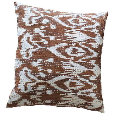 The Decor Nook Off White Base With Brown Print Cushion Cover