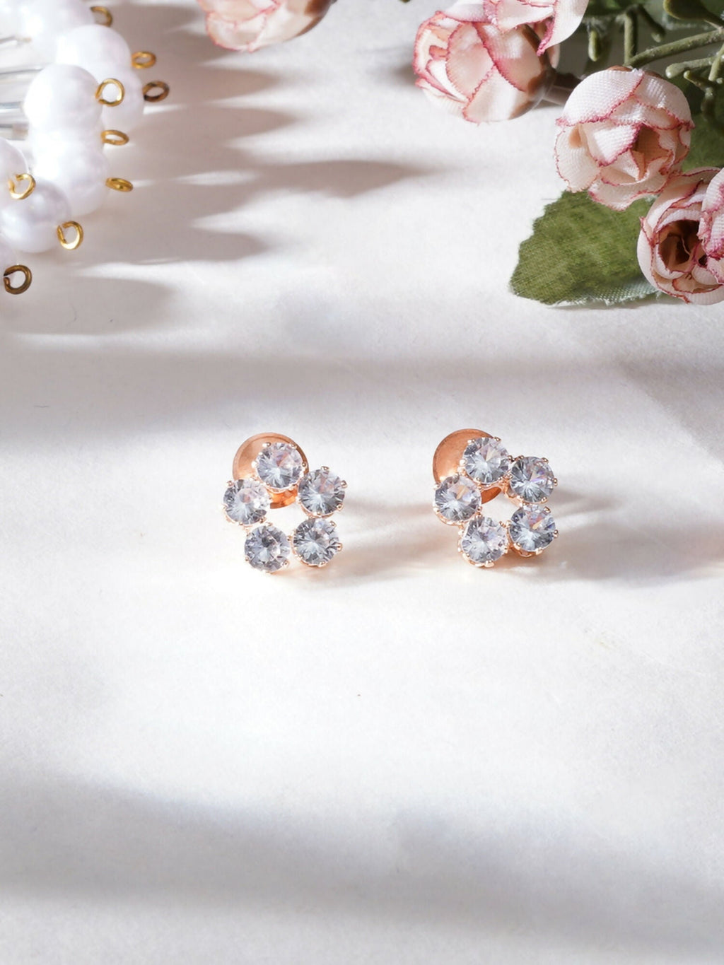 stone stud (Rose gold) - Ruby Raang - Distacart