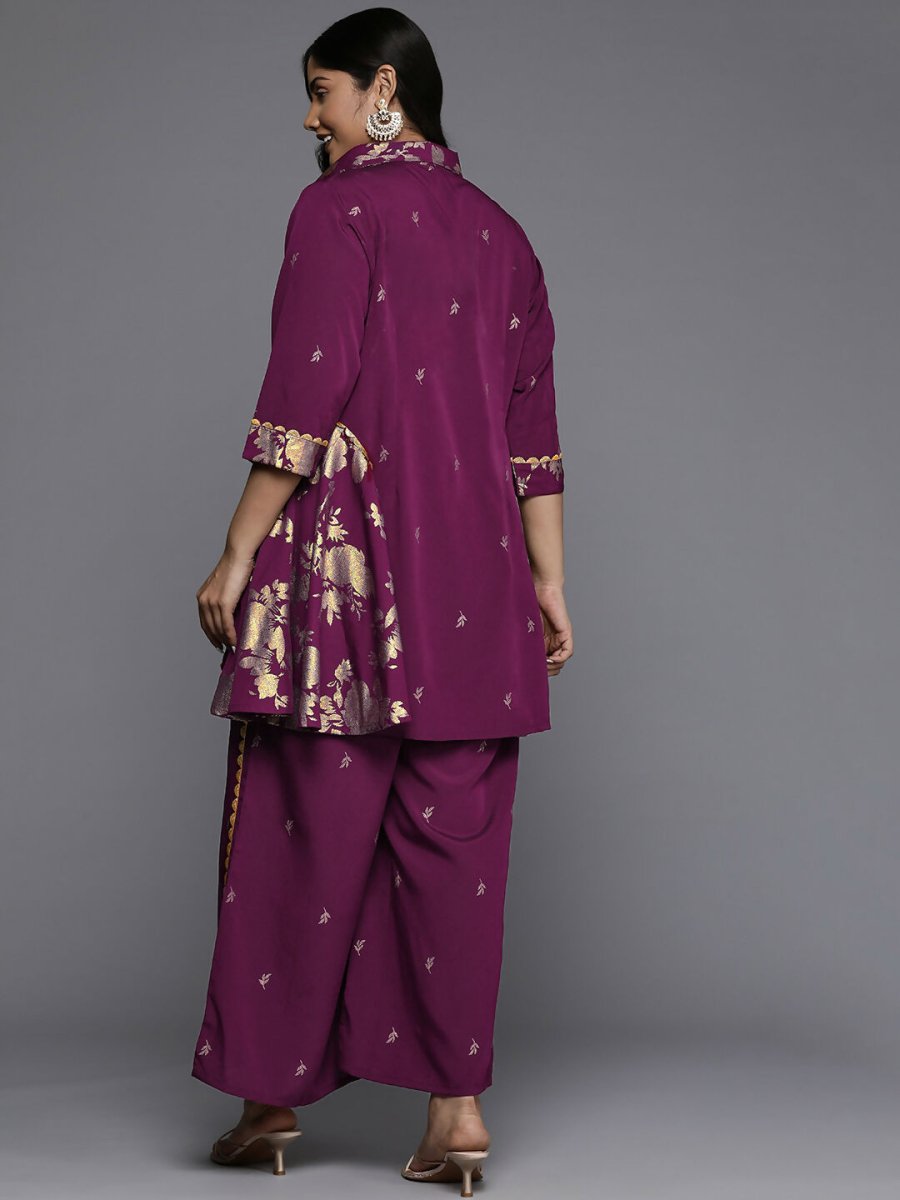 Ahalyaa Women's Traditional wear Co-ords - Purple - Distacart