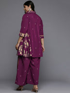 Ahalyaa Women's Traditional wear Co-ords - Purple - Distacart